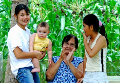 Maria with Grandma and Karren