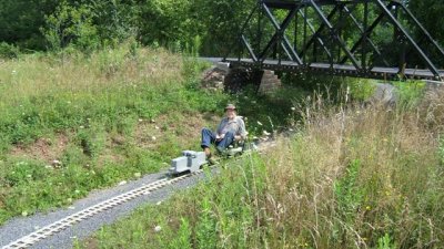 Guy W under bridge