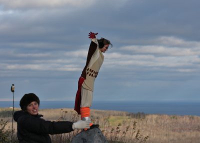 Holding a banded Red-tailed Hawk - oh boy :)