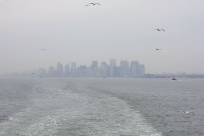 New York skyline on a foggy day