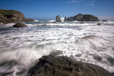 Rushing waters, Woodpecker Bay, Westland, New Zealand