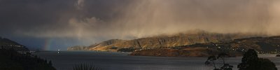 Stormy skies over Lyttelton Harbour, Canterbury, New Zealand