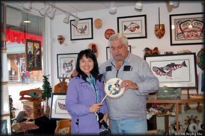 With Tlingit artist Ken Decker and his drum