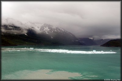 The color of the water at Disenchantment Bay is jade green