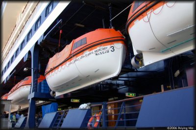 Rescue boats each can take up to 60 people
