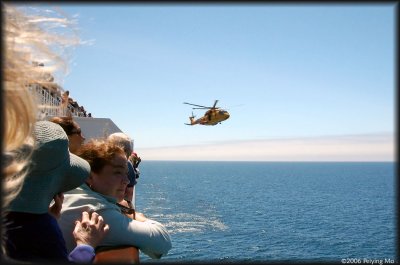 Helicoptor from the Canadian Royal Coast Guard come to the rescue