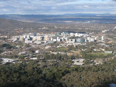 Canberra city from telstra tower