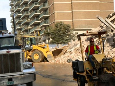 Cleanup Started Immediately After the Implosion