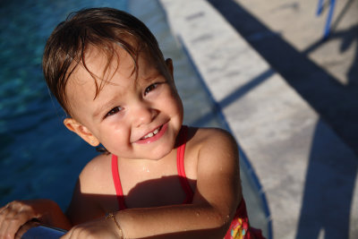 little one at the pool