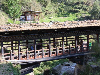 Footbridge entrance to Trongsa Dzong, Bhutan