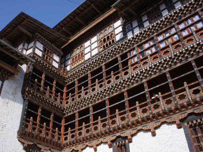 The administration courtyard Trongsa Dzong, Bhutan