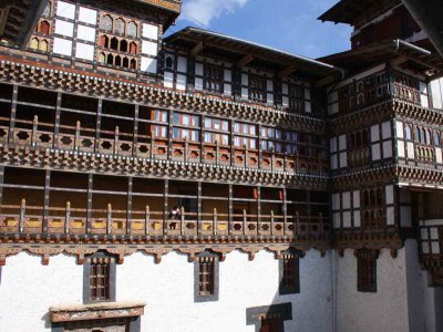 The administration courtyard Trongsa Dzong, Bhutan