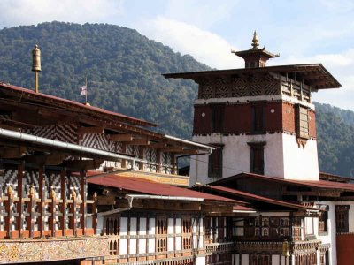 The religous courtyard, Trongsa Dzong, Bhutan