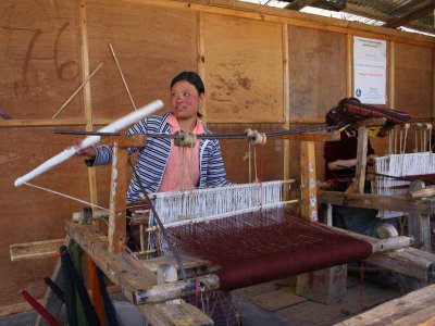 Hand weaving loom, Zungney, Bhutan