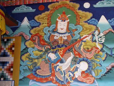Painting at entrance to Punakha Dzong