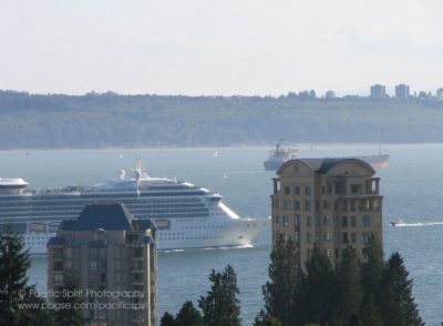 The Serenade of the Seas leaving Vancouver for Alaska