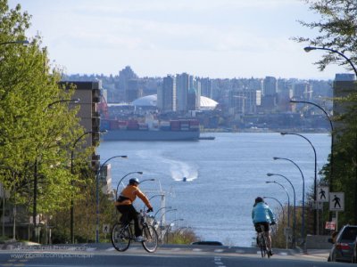 Cycling down Lonsdale, City of North Vancouver