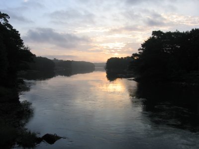 Rising Sun and Fog on the Damariscotta River