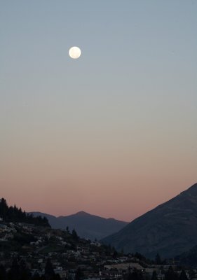 Full moon over Queenstown