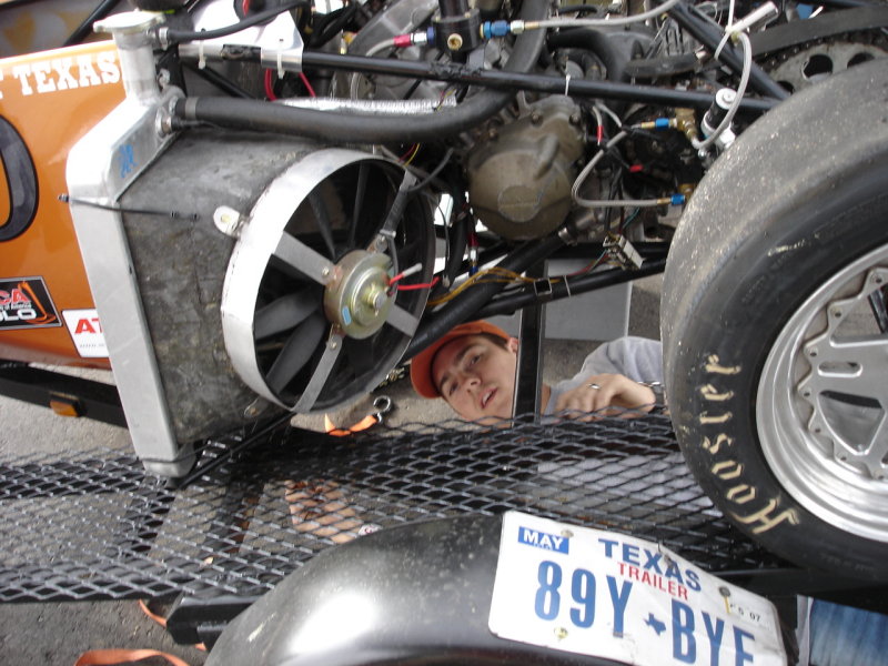 Travis, working on the tinker toy.