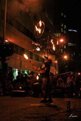 night photography  fire busker 6655