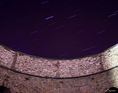 star trails in the ruins 6782 night photo