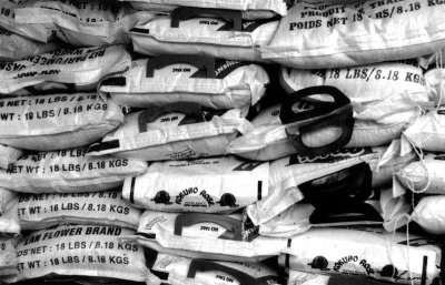 rice bags  B&W