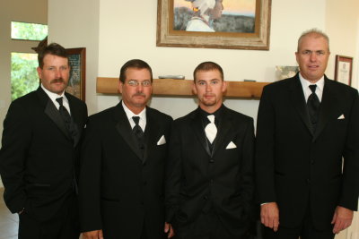 The guys: Holly's Uncle Steve, James Dad Jim, James the Groom, Holly's Dad Danny