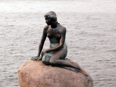 The Little Mermaid (Den Lille Havfrue),Copenhagen's most famous landmark.
