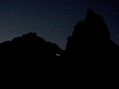 Scorpius rising while my hiking buddy decends