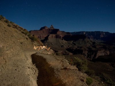 My feeble flashlight trail