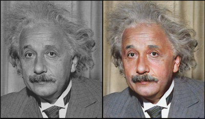 Albert Einstein, colorized