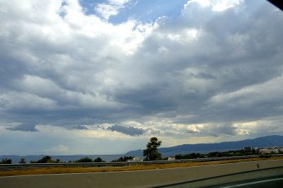 Angry sky on the highway