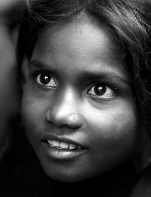 on the streets of Katmandu, Nepal, a homeless child. 2006
