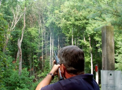 Barry Towe hits a clay at Primland