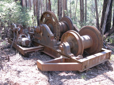 Old timber winch on Srubby Creek Track