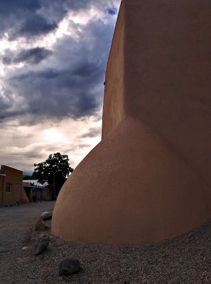 A storm threatens the church