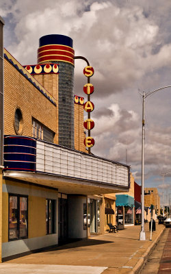 The theater sign and  marquee