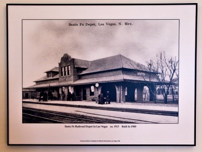 An early photograph of the station hanging in the depot. 