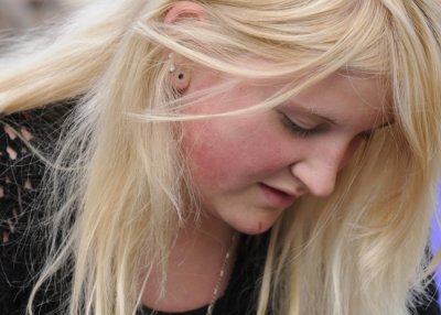 This Young Woman Enjoys the Music
