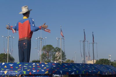 Big Tex looking towards Downtown Dallas