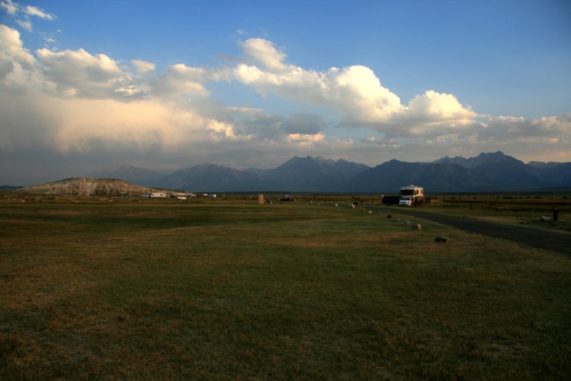 View from camp during sunset