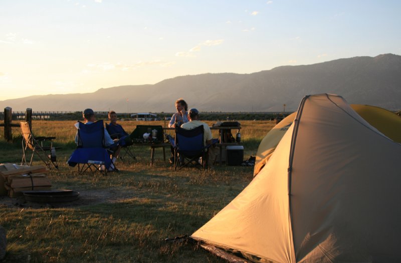 Last light at camp
