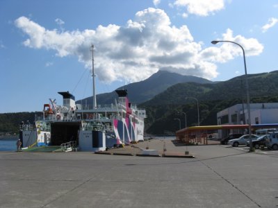 The mountain dominates the view from the island and its surroundings.