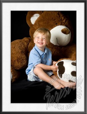 Jack & Joe, 20 & 3 Month Photos with the big bear
