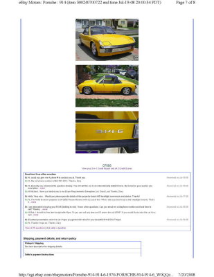 1970 Porsche 914-6 sn 914.043.0502 eBay July 20, 2008 $33,000 - Page 7