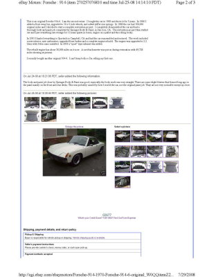 eBay DNMR 07252008 - 1970 Porsche-914-6 sn 914.043.0250  - Page 2
