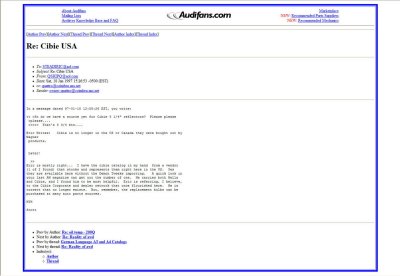 CIBIE No Longer in the US (email from 1997Jan01)