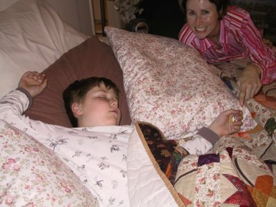 Back in Feb of 2005, this is Brendon sleeping with his Juedemann 'Kids Mib'.