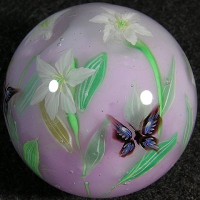 The soft lavender over the cream base, with beautiful butterflies and lilies over top - WHOA!
